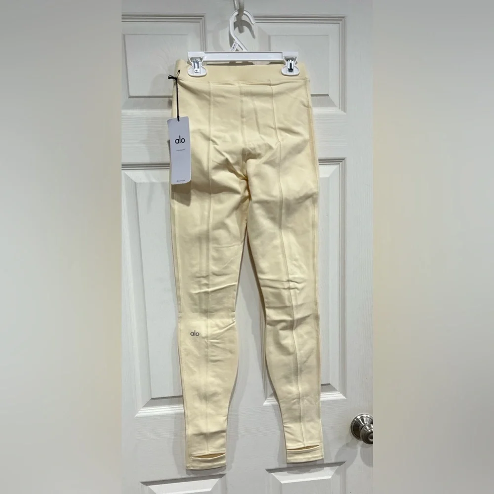 Alo Yoga Women's XS Airbrush High-Waist Enso Legging Cream Vanilla NWT Seam